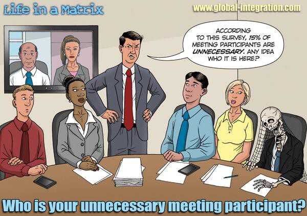 "Who is your unnecessary meeting participant?, Global Integrations, licensed under CC BY-NC-SA 2.0"